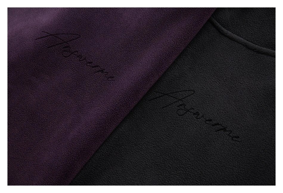 Loose Fit Unisex Winter Fleece Turtleneck Sweatshirt, Amethyst - Gallery Image 10 - Detailed View