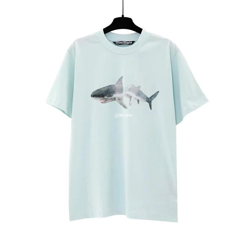 Shark Graphic Streetwear Cotton T-Shirt Ivory - Gallery Image 4 - Detailed View