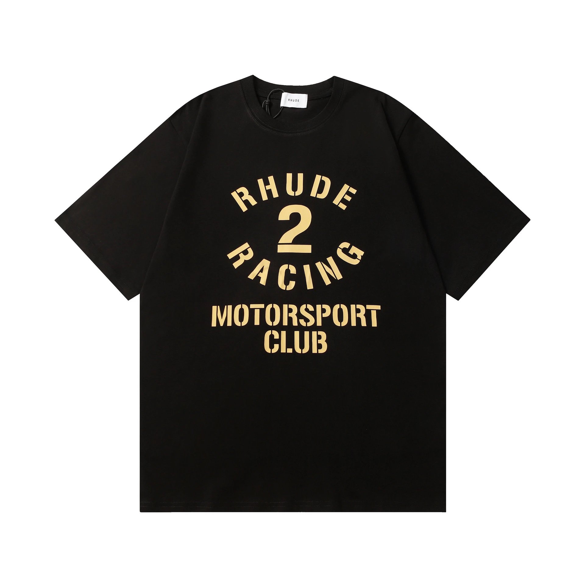 Rhude Motorsport Club T-Shirt Black - Gallery Image 4 - Detailed View