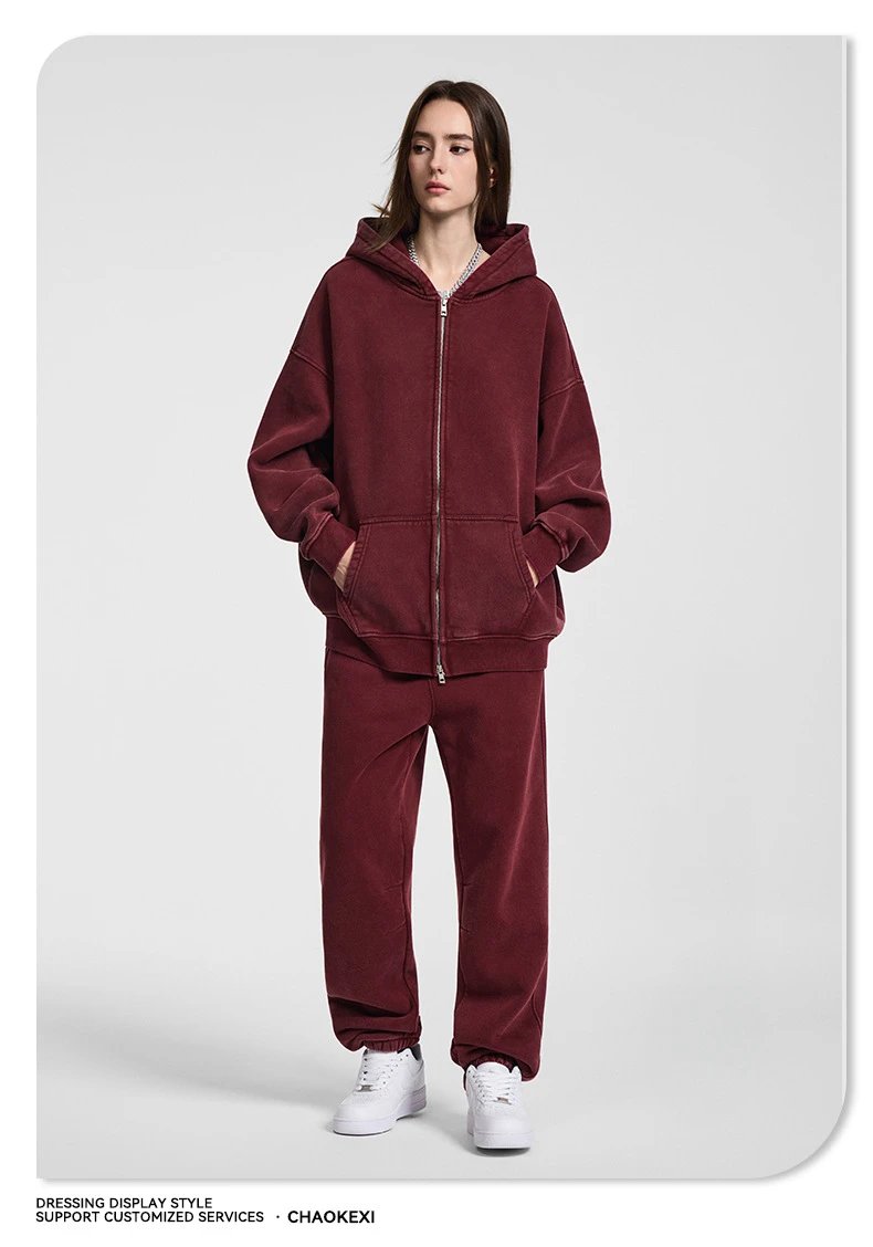 Casual Fleece Hoodie Set Autumn Unisex Forest - Gallery Image 9 - Detailed View