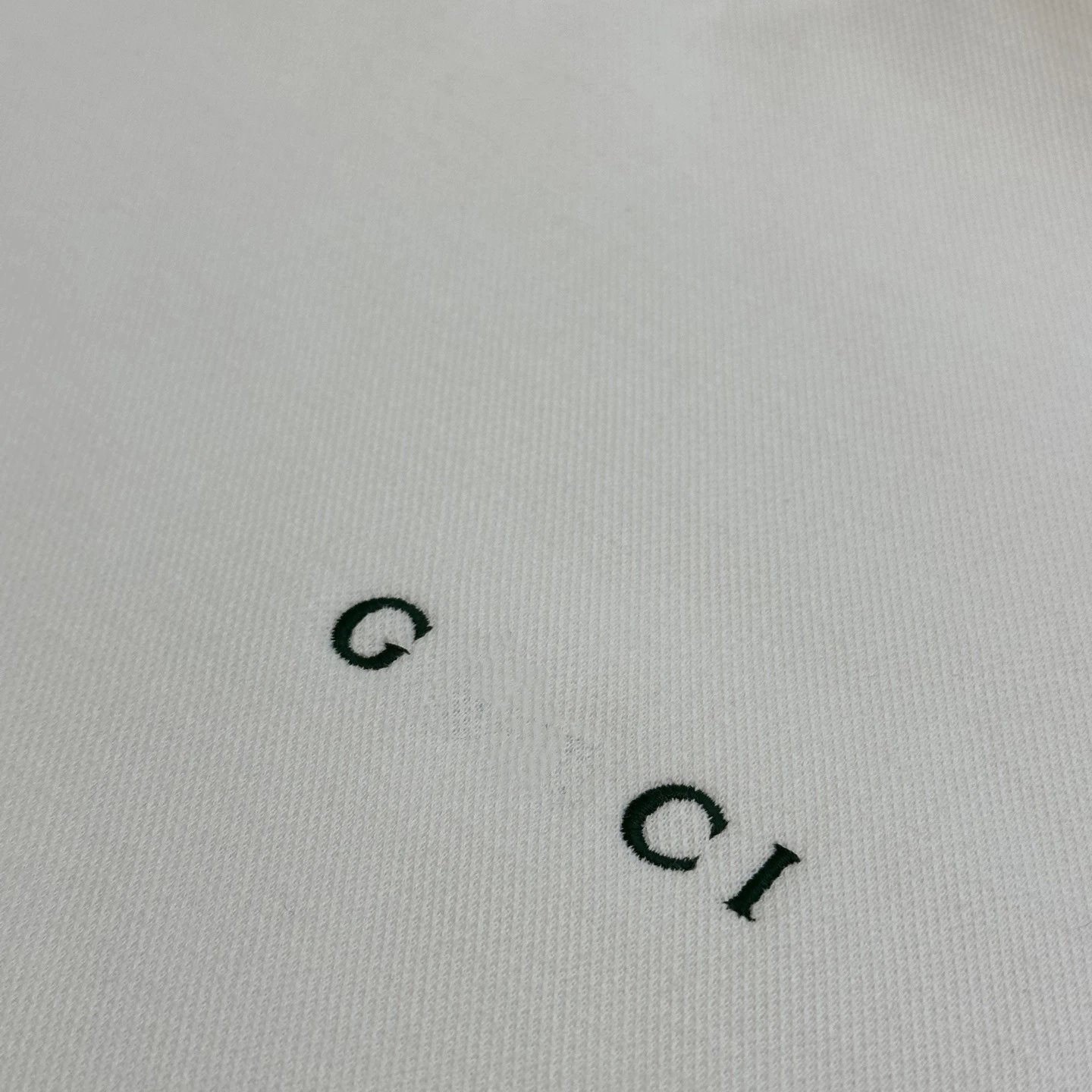 Men's Cotton Blend Embroidered Crewneck Sweatshirt - Off White - Gallery Image 4 - Detailed View