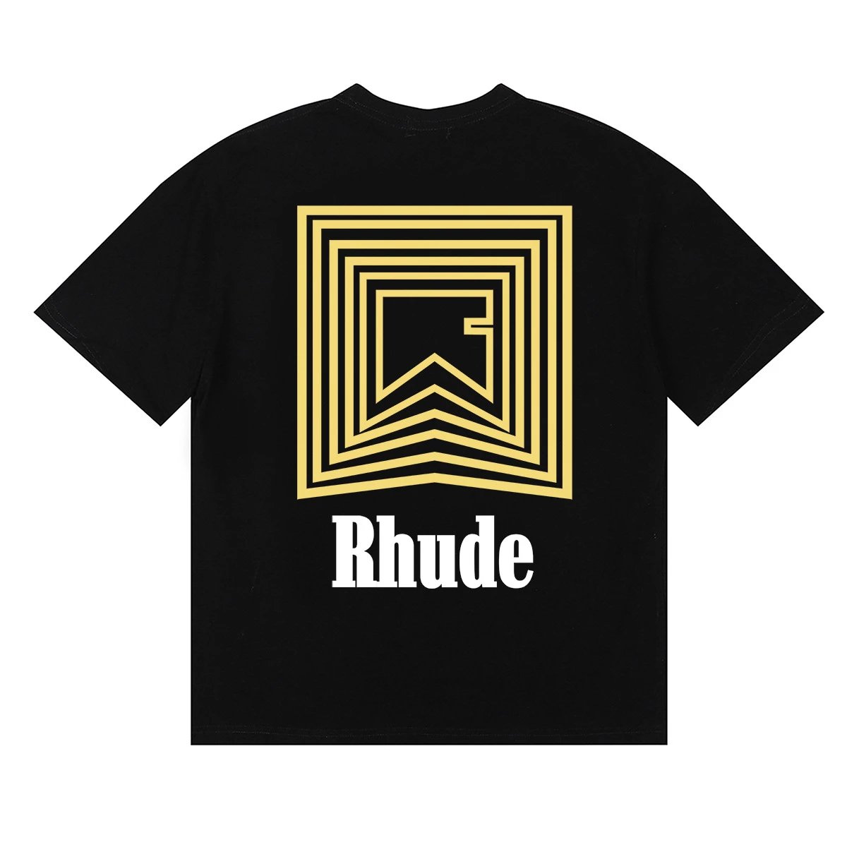Rhude Geometric Logo T-shirt Black - Gallery Image 5 - Detailed View