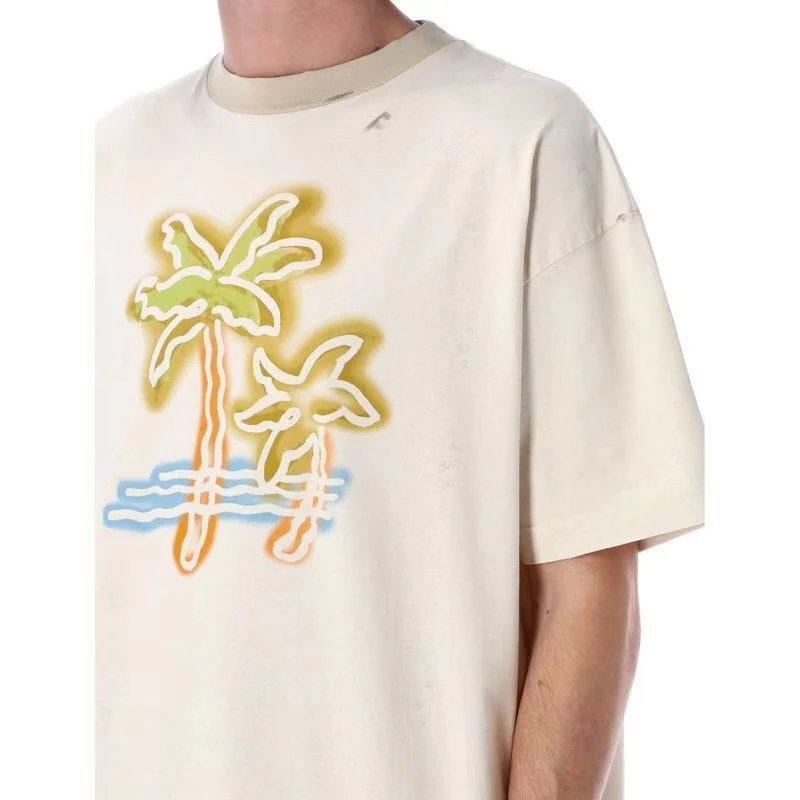 Vintage Palm Tree Graphic Tee Off White - Gallery Image 13 - Detailed View