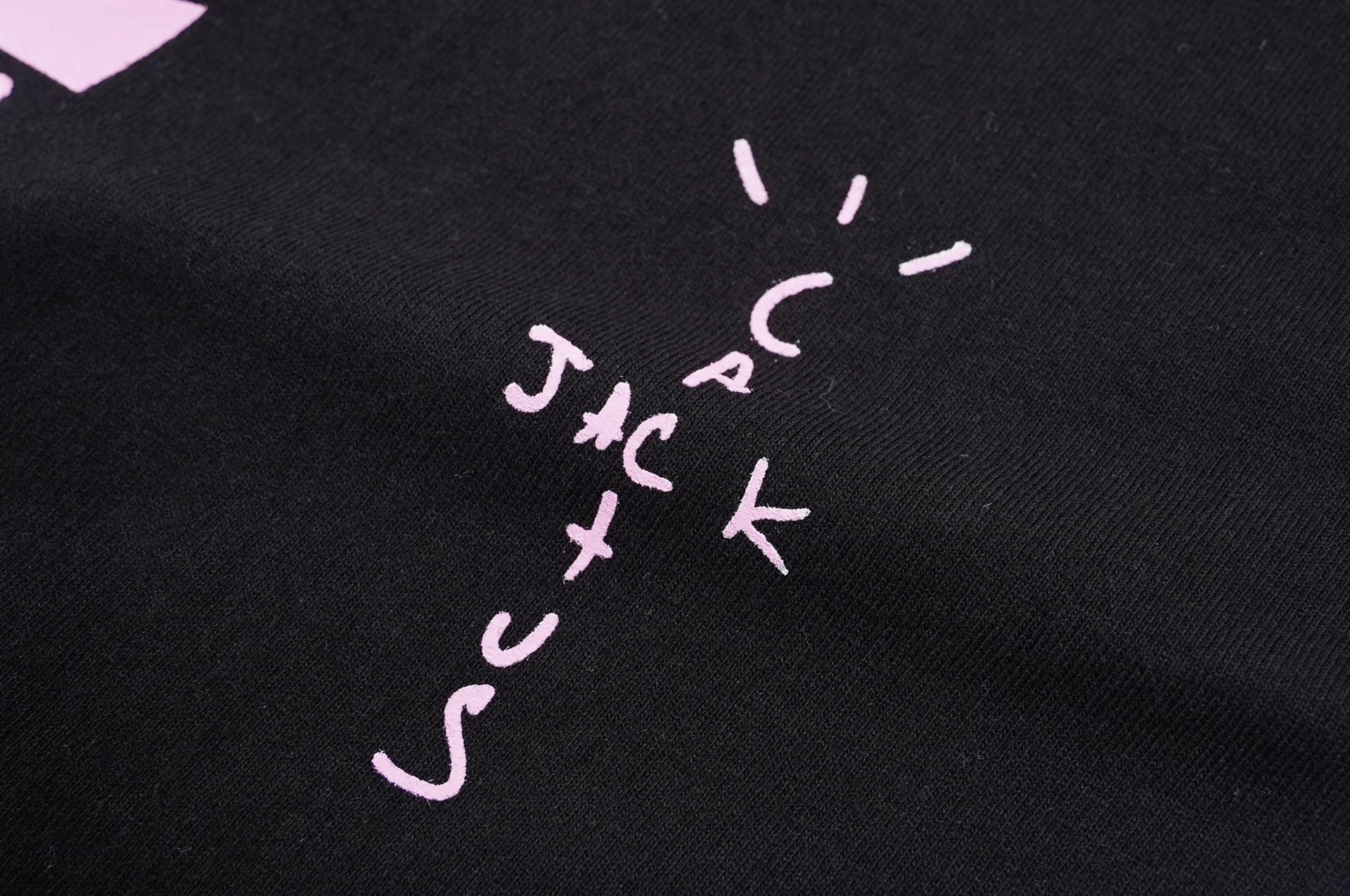 Street Graphic Cotton Tee Noir Pink - Gallery Image 7 - Detailed View