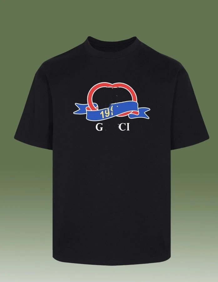 Casual Cotton Graphic Tee Unisex Onyx - Gucci - Cnfans - $26.77