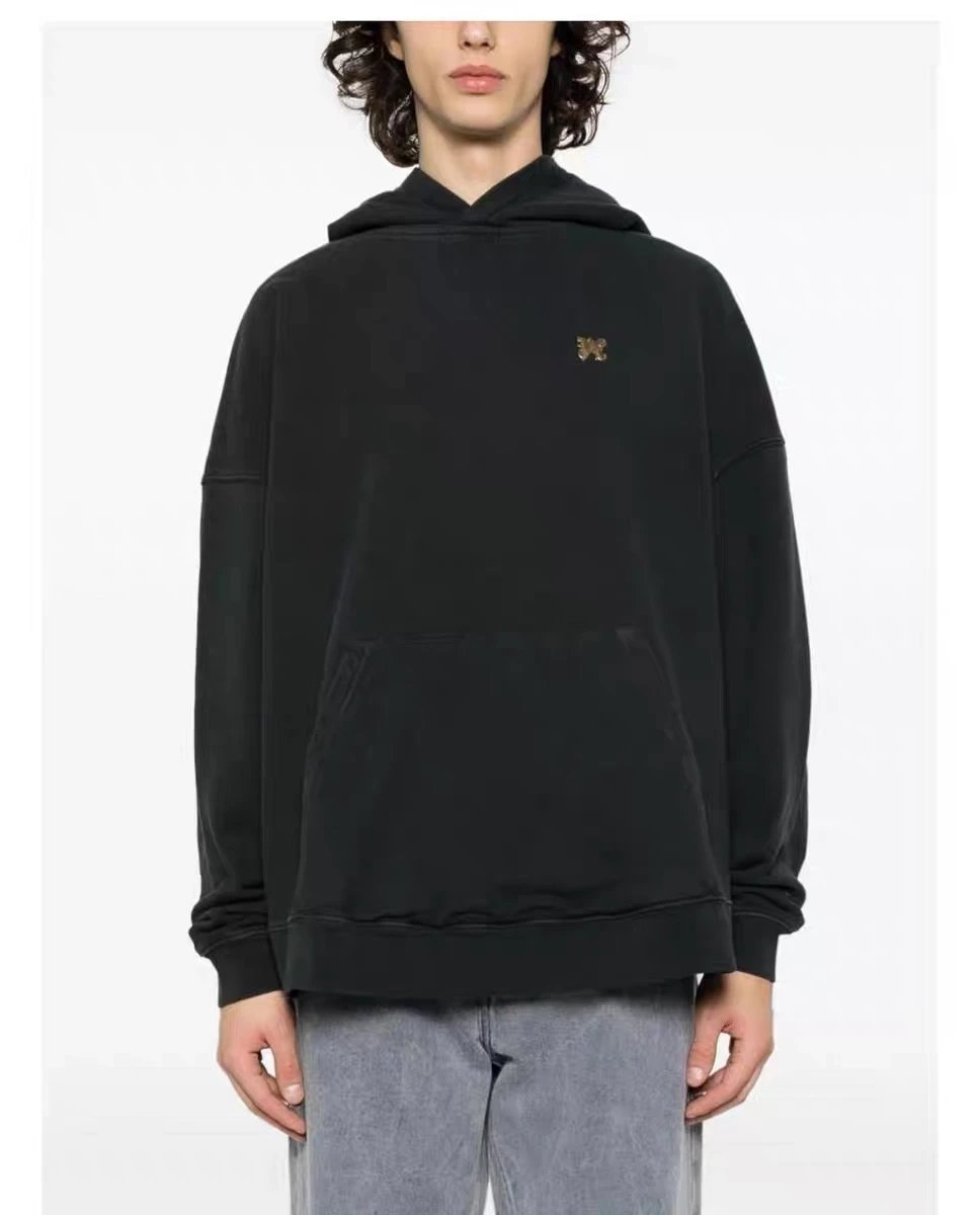 Street Style Cotton Blend Hoodie Unisex Ivory - Gallery Image 8 - Detailed View