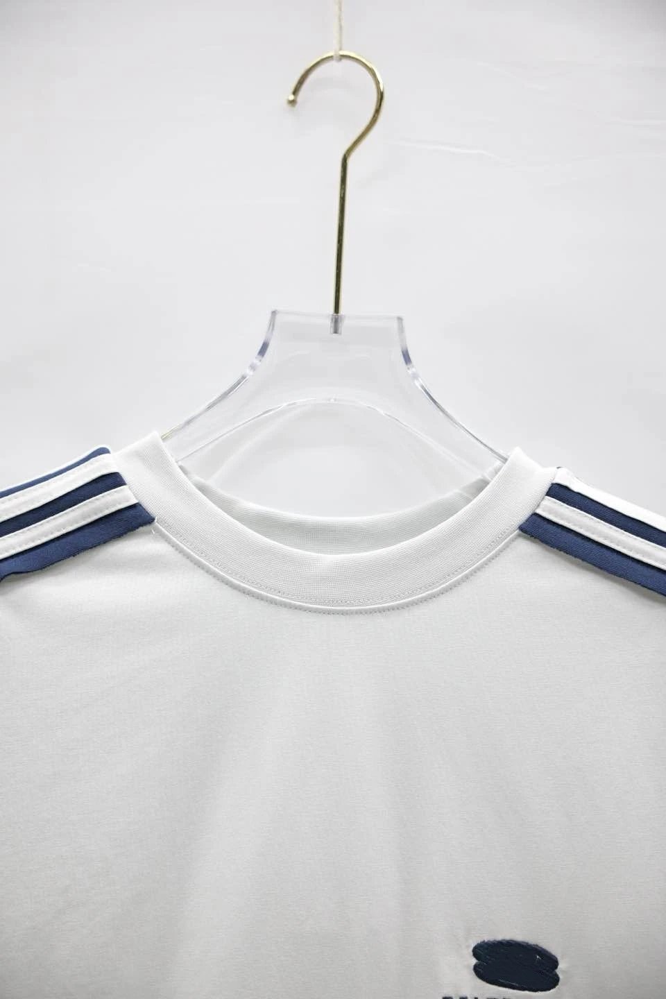 Unisex Oversized Cotton Stripe T-Shirt, Chalk White - Gallery Image 6 - Detailed View