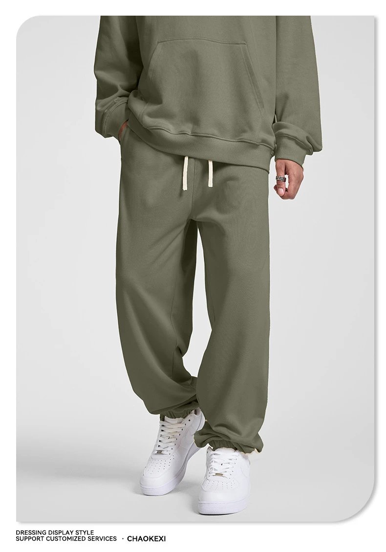 Men's Relaxed Fit Fleece Joggers, Autumn Khaki - Gallery Image 6 - Detailed View