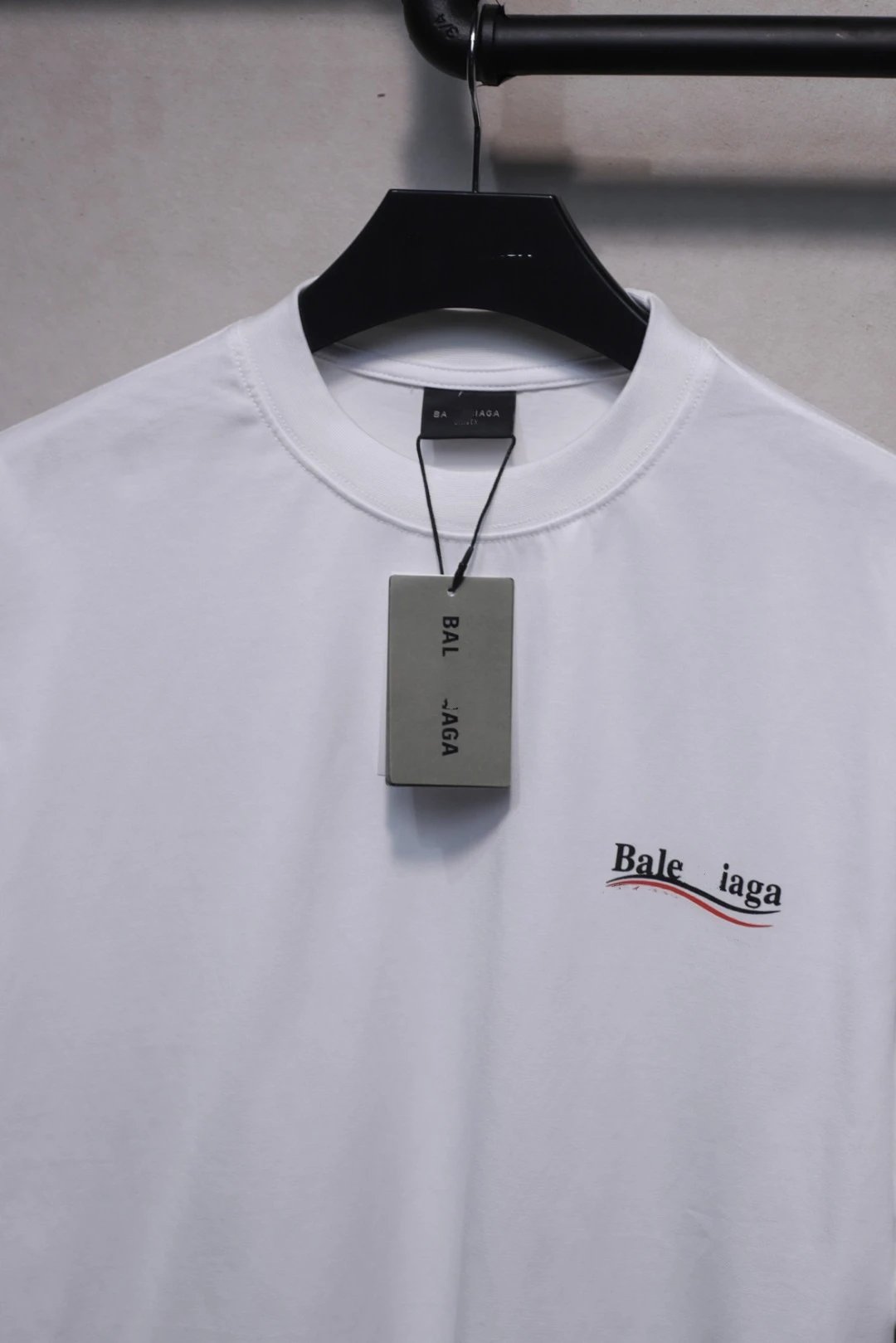 Cotton Casual Unisex Tee Crew Neck T-Shirt Onyx - Gallery Image 5 - Detailed View