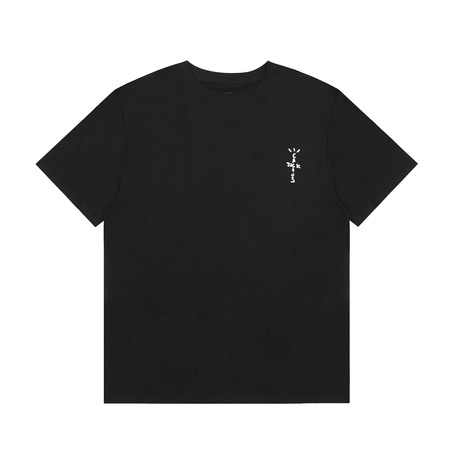 Streetwear Cotton Logo Tee Ebony Black - Travis Scott - Cnfans - $19.03