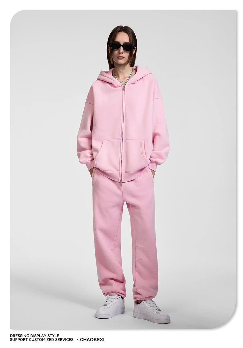 Casual Fleece Hoodie Set Autumn Unisex Forest - Gallery Image 7 - Detailed View