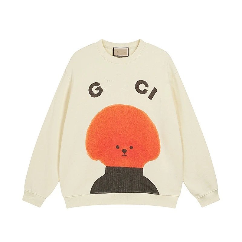 Cartoon Dog Print Crewneck Sweatshirt Ivory - Gucci - Cnfans - $35.81