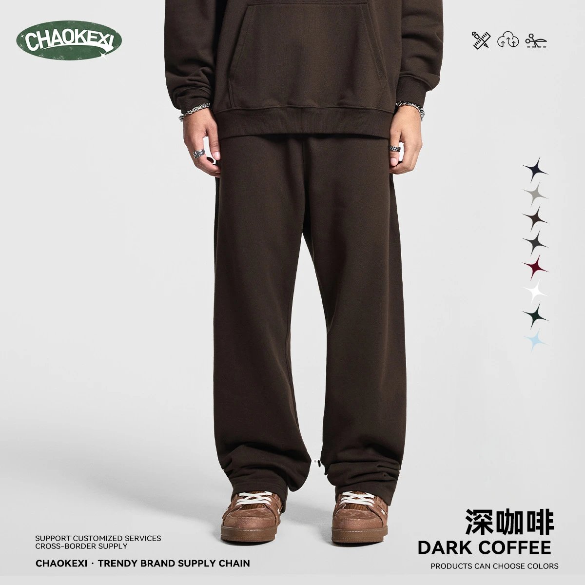 Fall Cotton Blend Hoodie Unisex Pullover Cocoa - Calvin Klein - Cnfans - $26.77