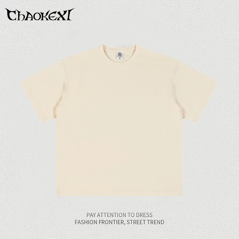 Men's Street Style Cotton Breathable T-shirt - Ecru - CHAOKEXI - Cnfans - $17.58