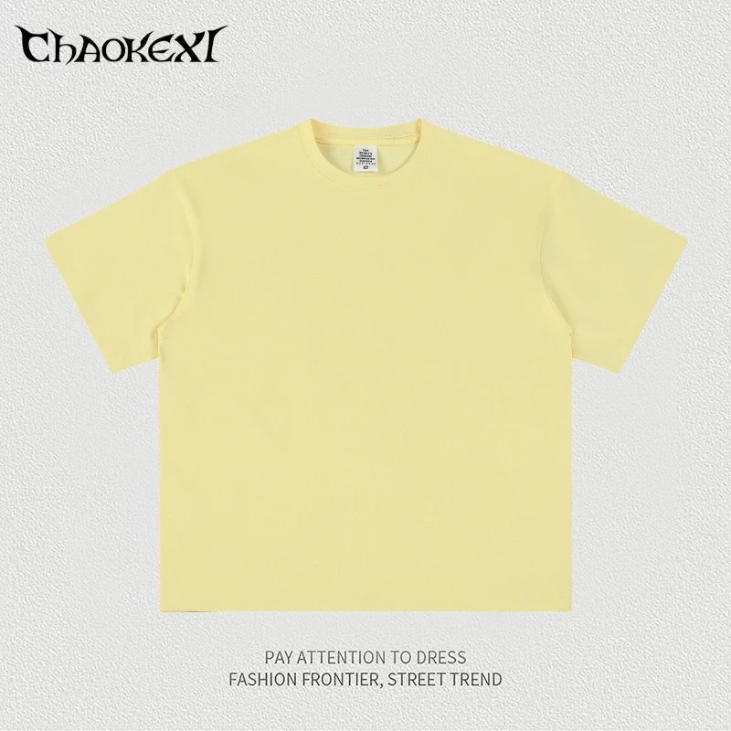 Men's Cool Breathable Cotton Tee Shirt, Ecru - CHAOKEXI - Cnfans - $17.58