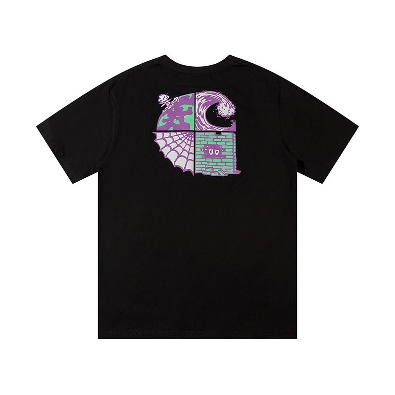 Casual Cotton Graphic Tee Unisex Onyx - Carhartt - Cnfans - $19.03