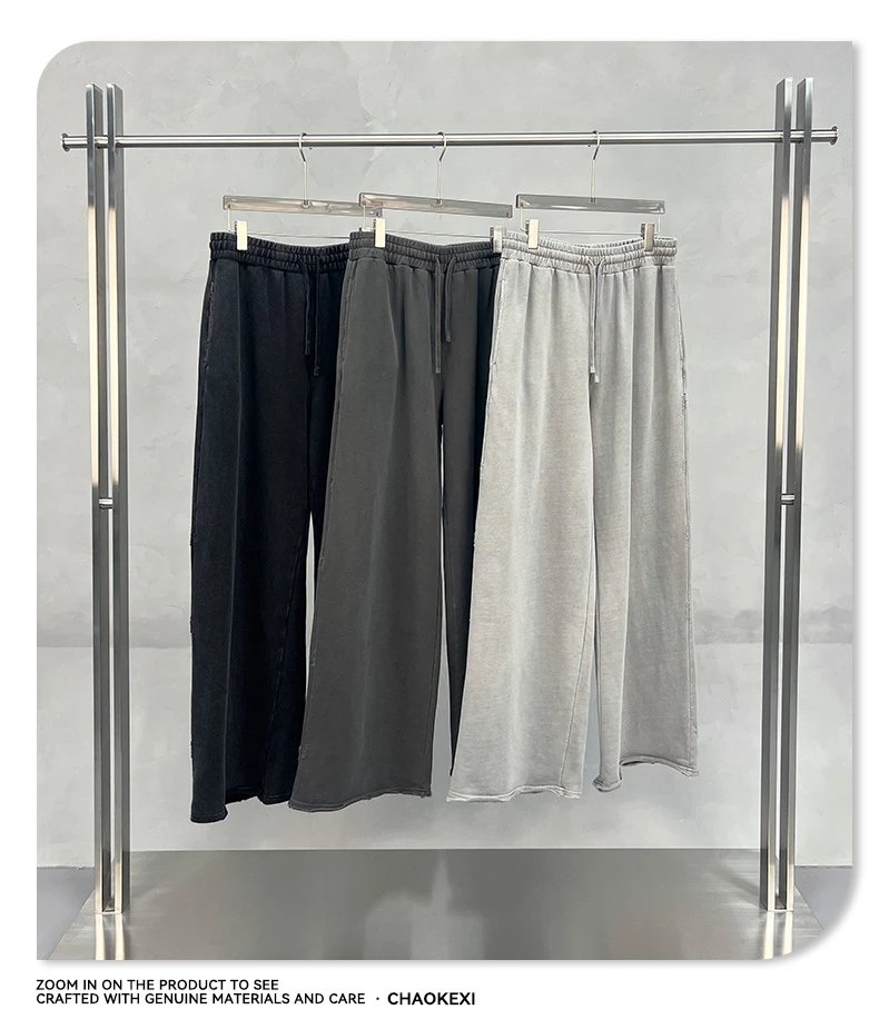 Vintage Cotton Straight-Leg Sweatpants Slate - Gallery Image 12 - Detailed View