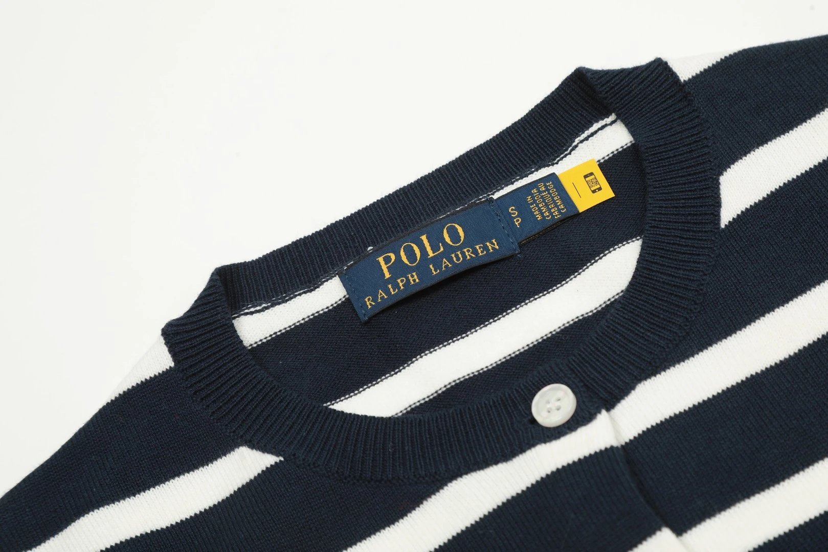 Striped Knit Cardigan Long Sleeve Top, Navy - Gallery Image 12 - Detailed View