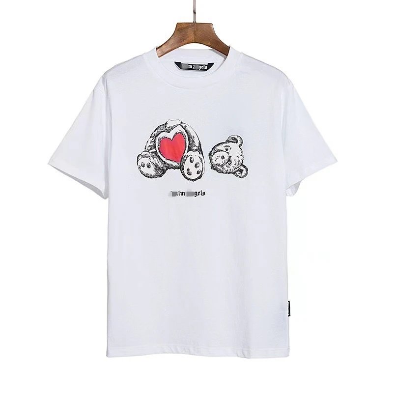 Streetwear Loose Bear Graphic Tee Ivory White - Palm Angels - Cnfans - $20.32