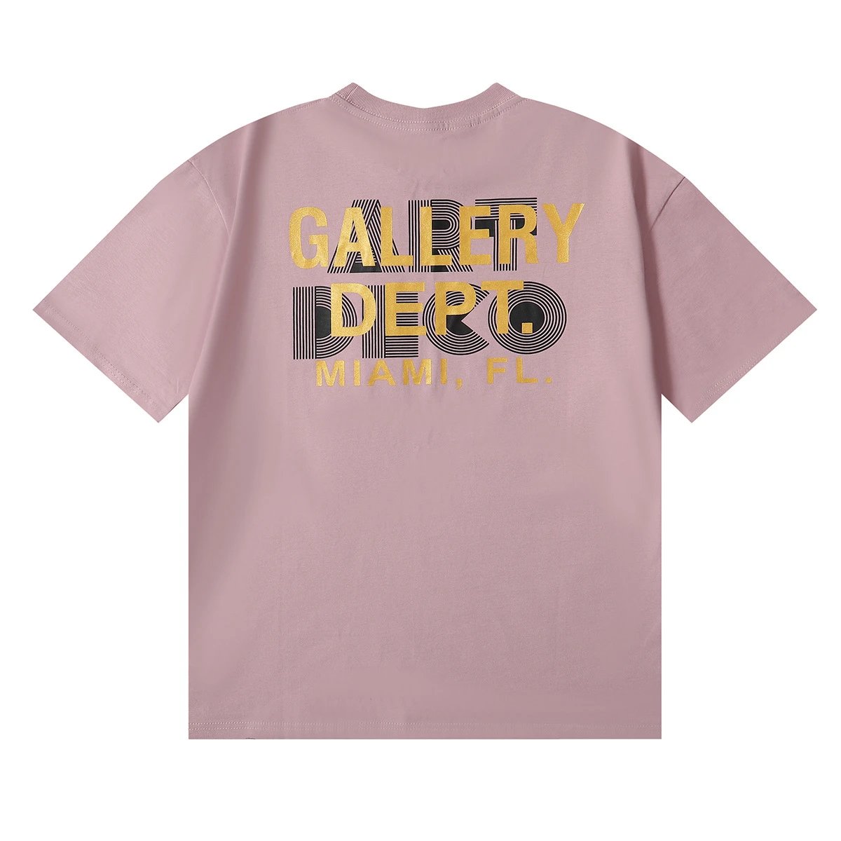 Gallery Dept Gold Print T-Shirt Pink - Gallery Image 6 - Detailed View