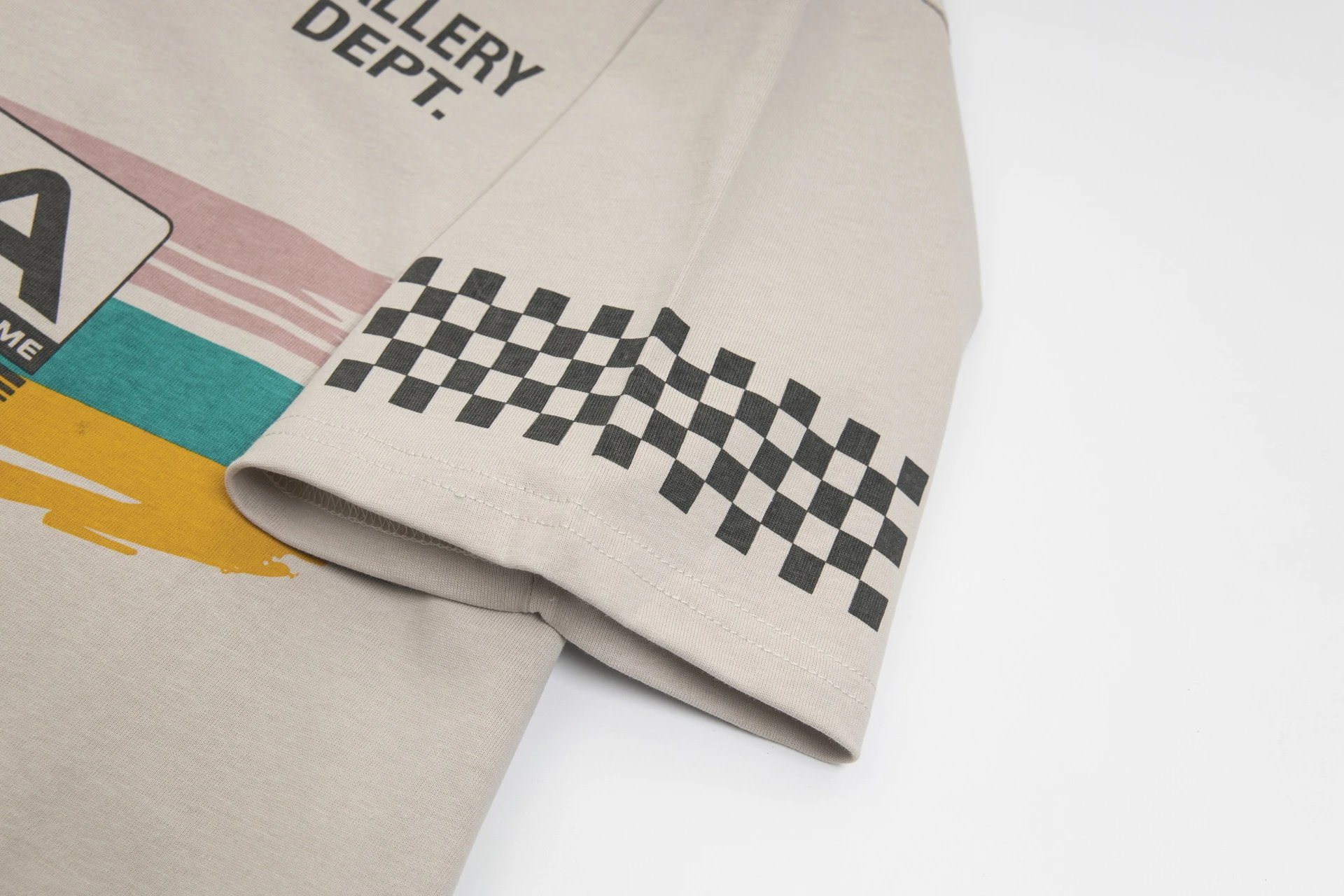 Gallery Dept Beige Racing T-shirt - Gallery Image 6 - Detailed View