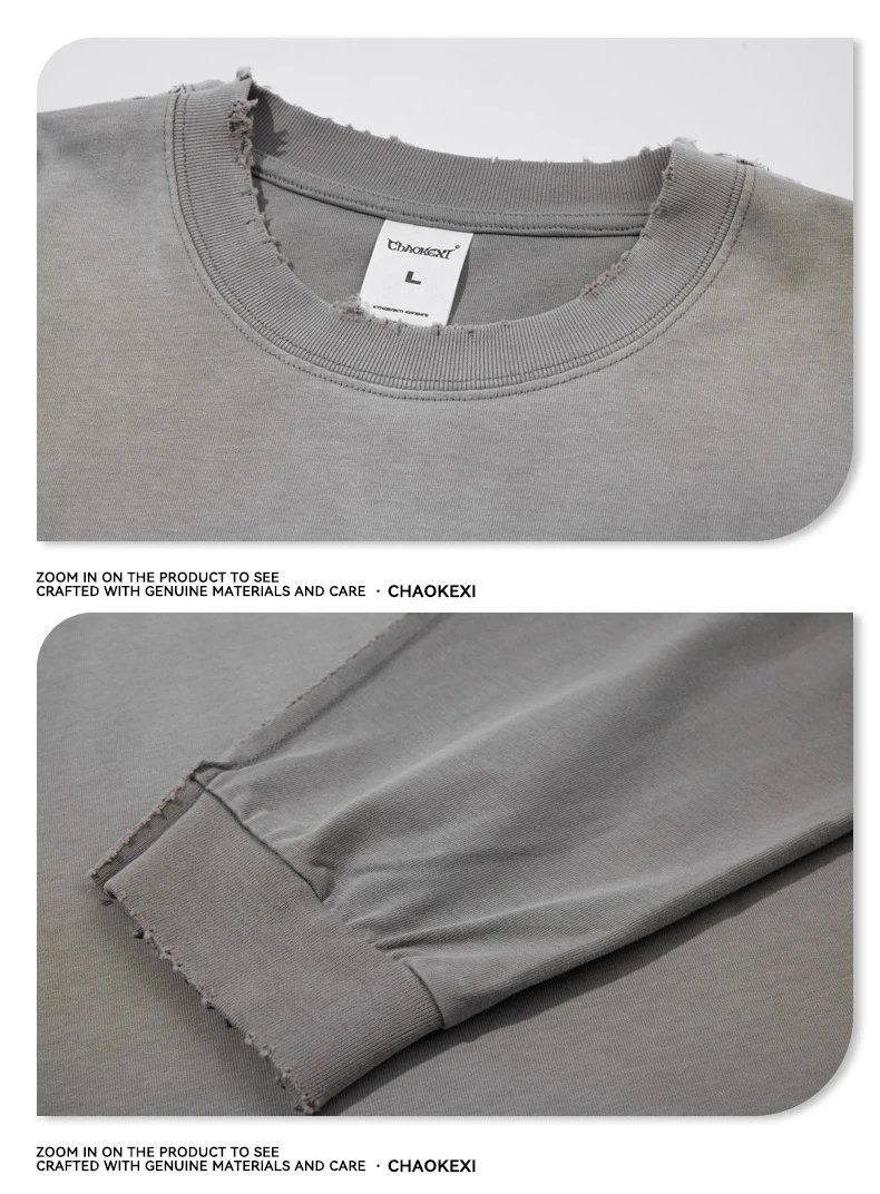 Retro Cotton Long Sleeve Tee Casual Top Onyx - Gallery Image 10 - Detailed View