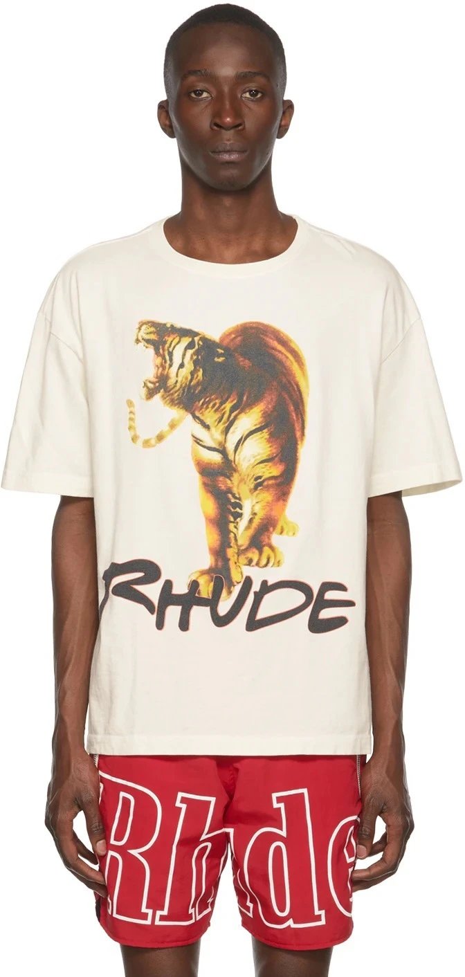 Rhude Tiger Print T-shirt Multicolor - Gallery Image 9 - Detailed View