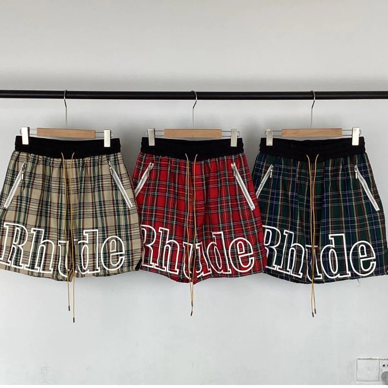 Rhude Plaid Mesh Shorts Multicolor - Gallery Image 2 - Detailed View