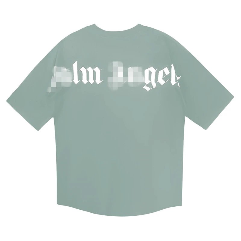 Streetwear Loose Cotton Print T-Shirt Sage Green - Palm Angels - Cnfans - $21.61