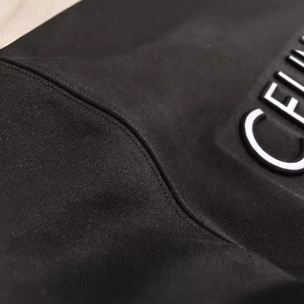 Black Embossed CELINE Sweatshirt - Gallery Image 4 - Detailed View