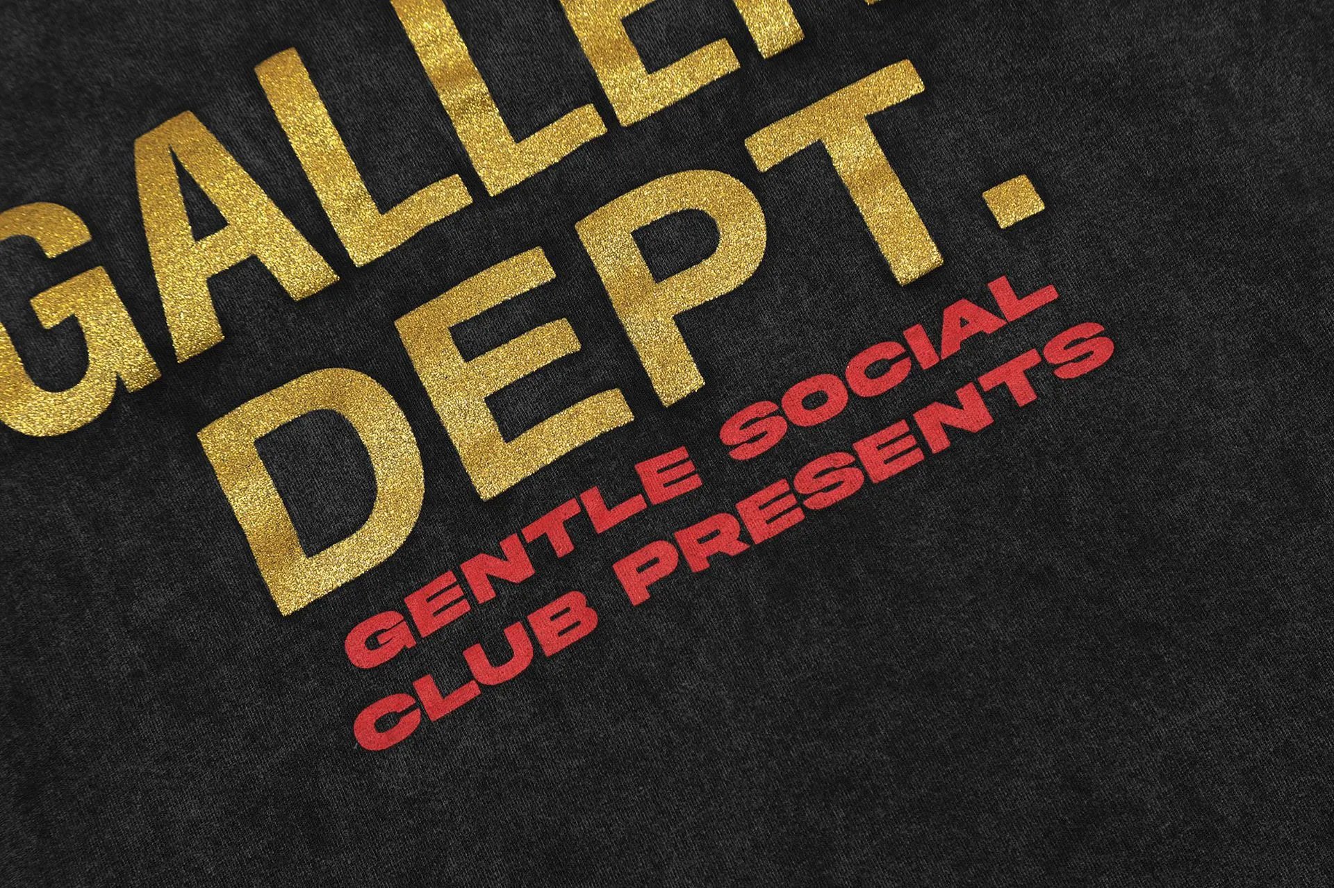 Gallery Dept Printed Wash Tee Black - Gallery Image 6 - Detailed View