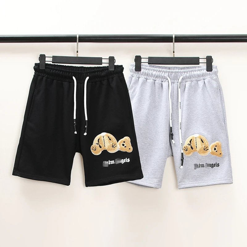 Street Loose Bear Embroidery Shorts Black - Related Product - Cnfans