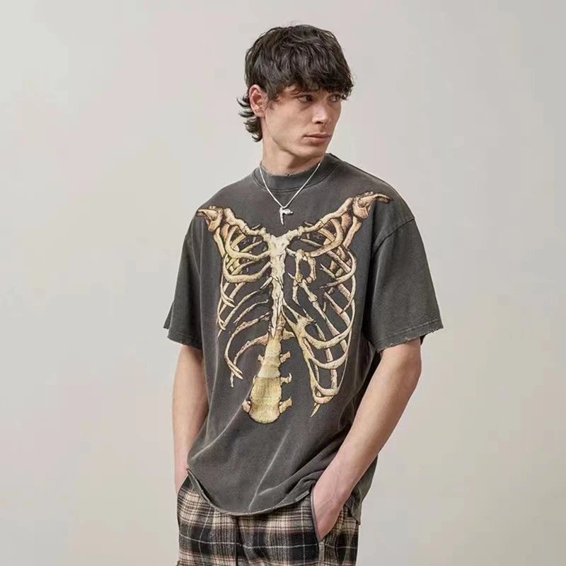 REPRESENT Skeleton Washed Tee Black - Gallery Image 4 - Detailed View