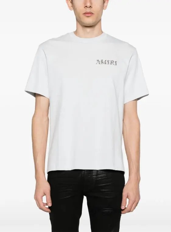 Amiri T-Shirt with Logo Print Black - Gallery Image 4 - Detailed View