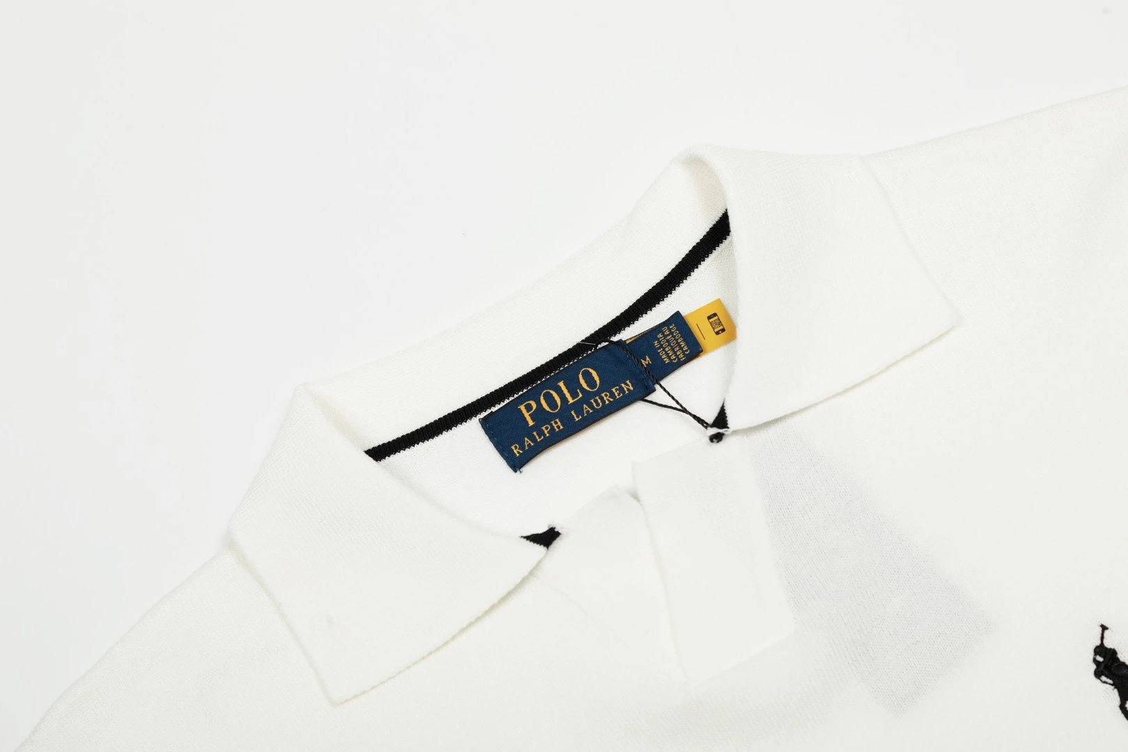 Striped Knit V-Neck Polo Shirt Summer Casual Bottle Green - Gallery Image 11 - Detailed View