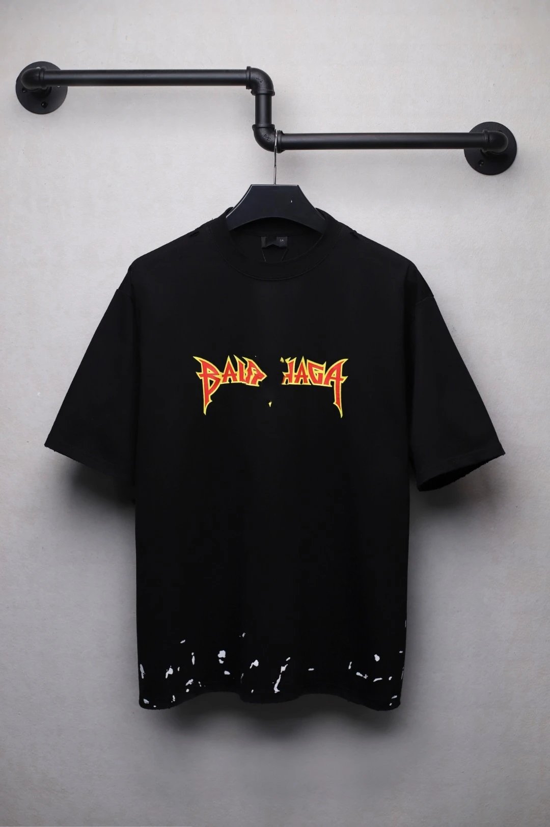 Balenciaga Rock Distressed Black Tee - High Quality Product Image - Cnfans