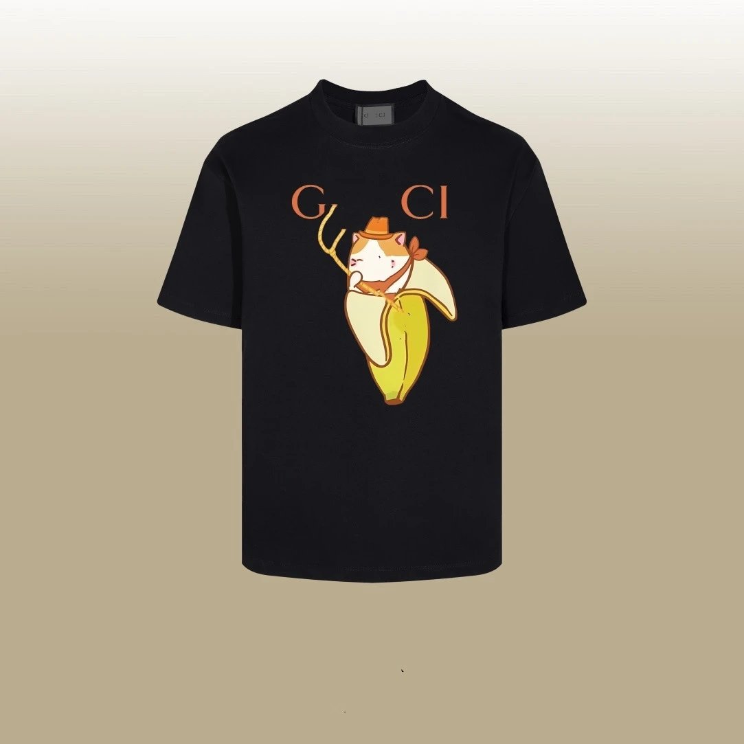 Casual Cotton Graphic Tee Unisex T-Shirt Onyx - Gucci - Cnfans - $26.77