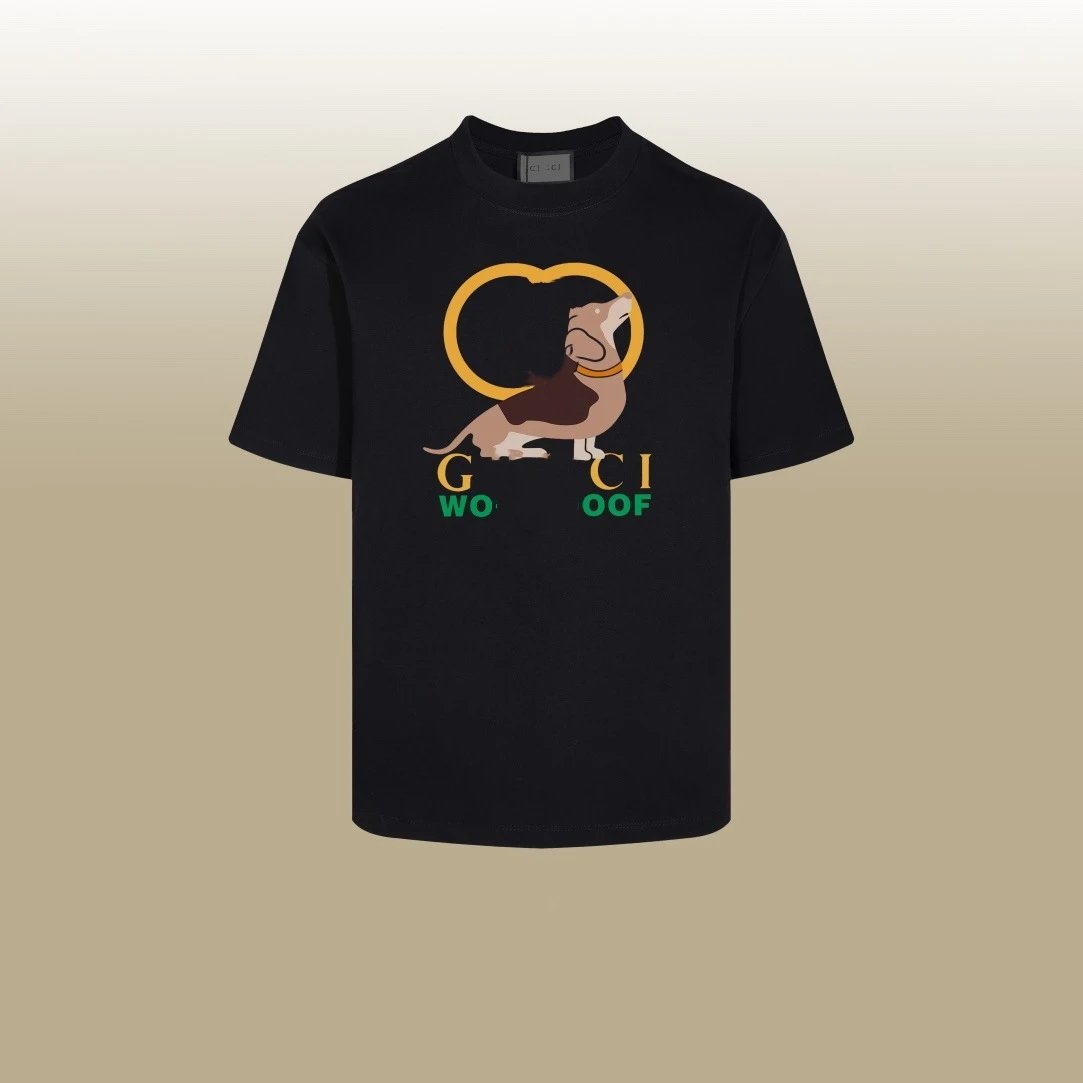 Casual Cotton Graphic Tee Unisex Top Onyx - Gucci - Cnfans - $26.77