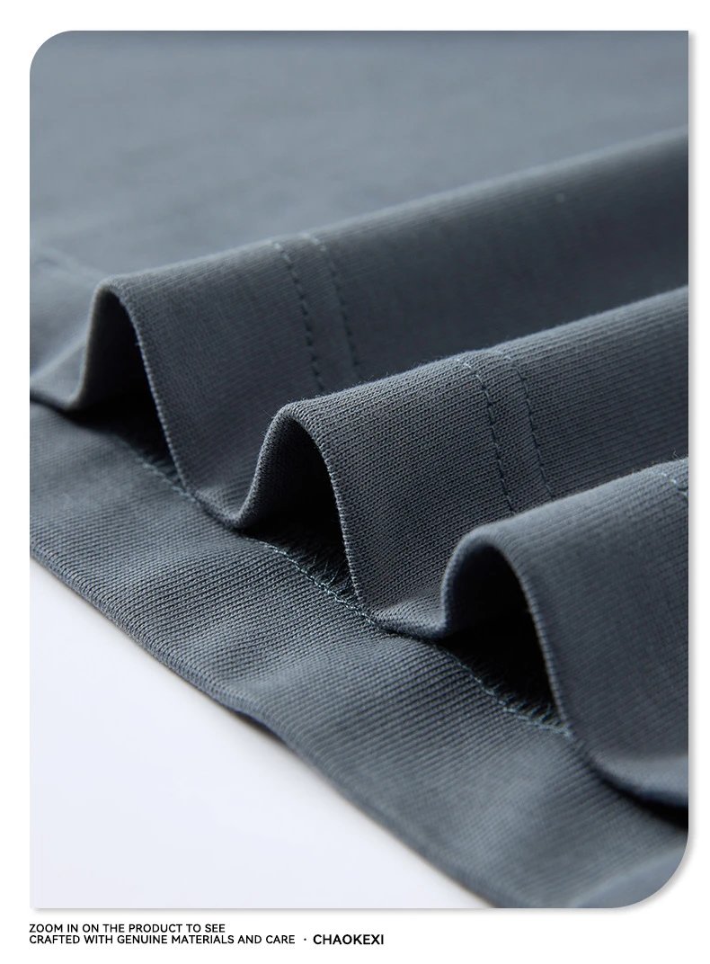 Boxy Cotton Short Sleeve Tee - Light Gray - Gallery Image 12 - Detailed View