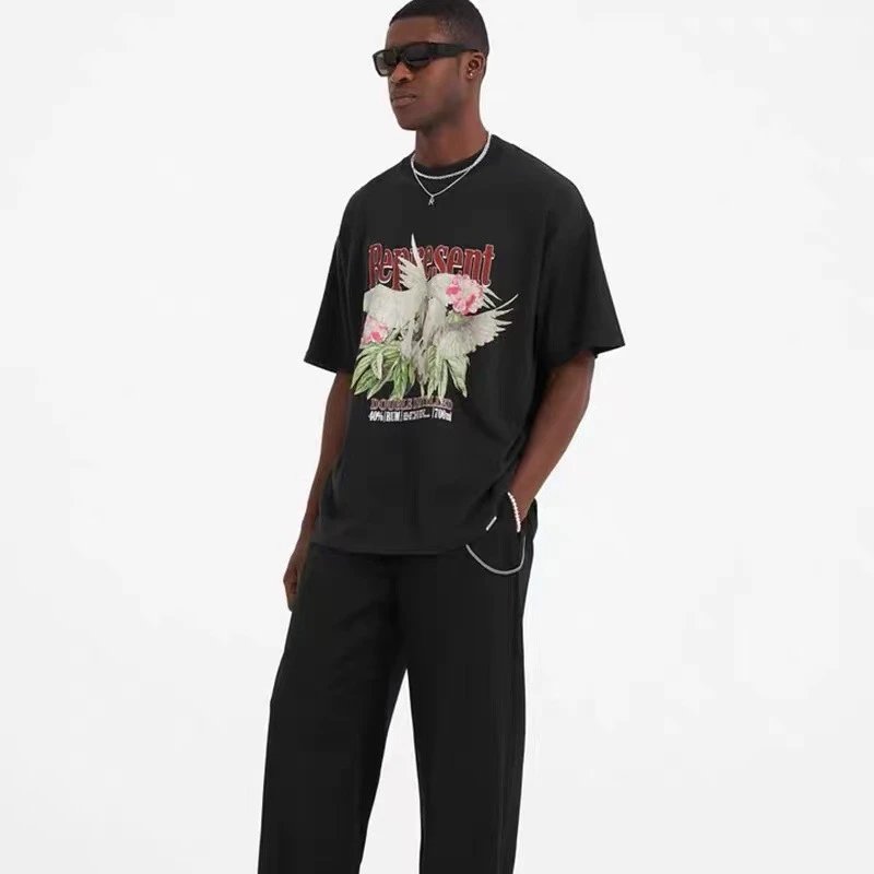 REPRESENT White Dove Print Tee Multi - Gallery Image 8 - Detailed View