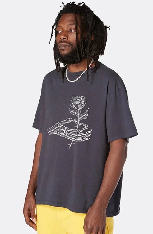 Gallery Dept Rose Skeleton Tee Black - Gallery Image 12 - Detailed View