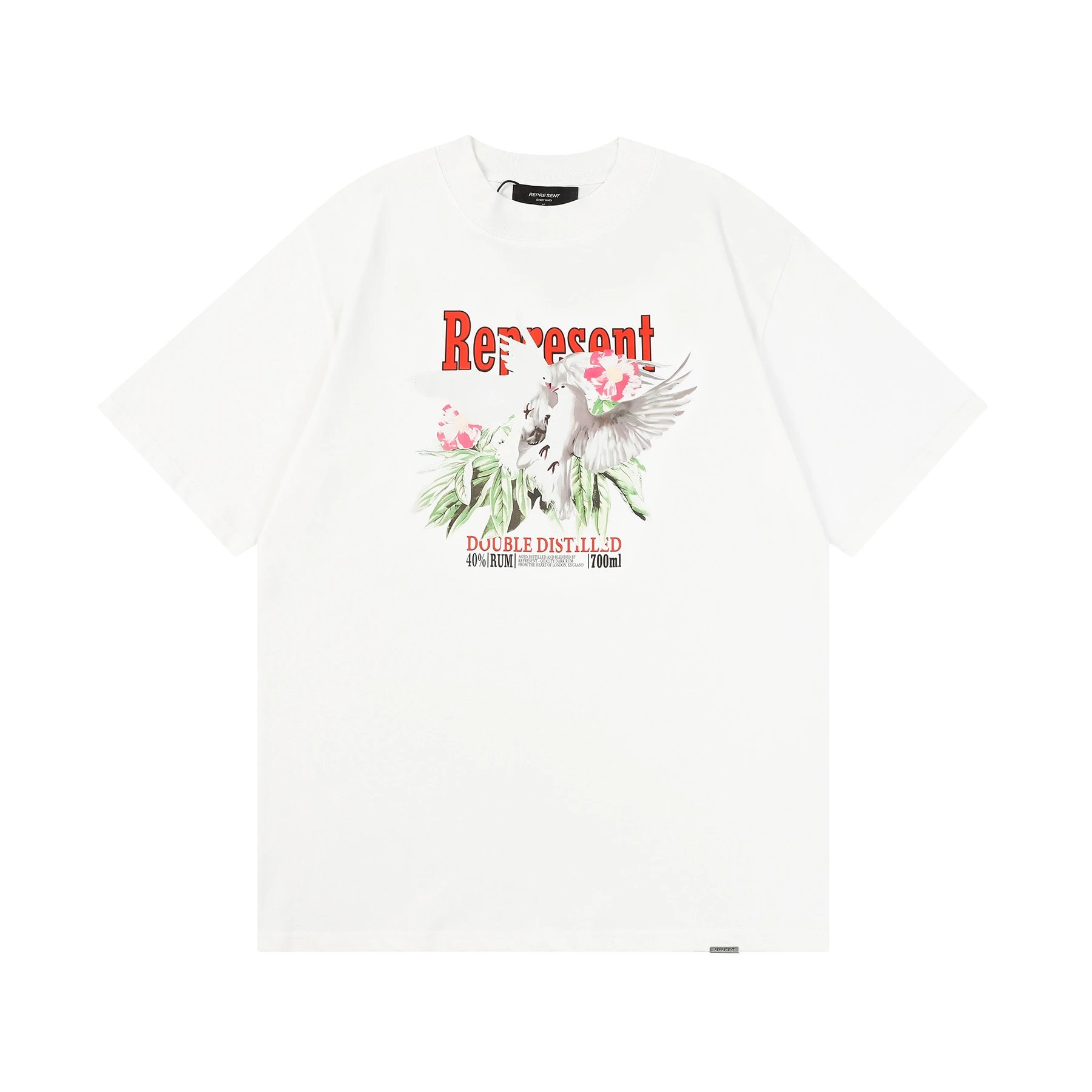 REPRESENT White Dove Print Tee Multi - Gallery Image 2 - Detailed View