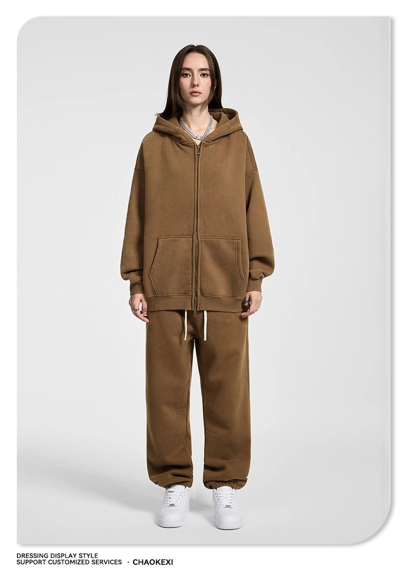 Winter Cotton Blend Joggers Sweatpants in Rose - Gallery Image 11 - Detailed View