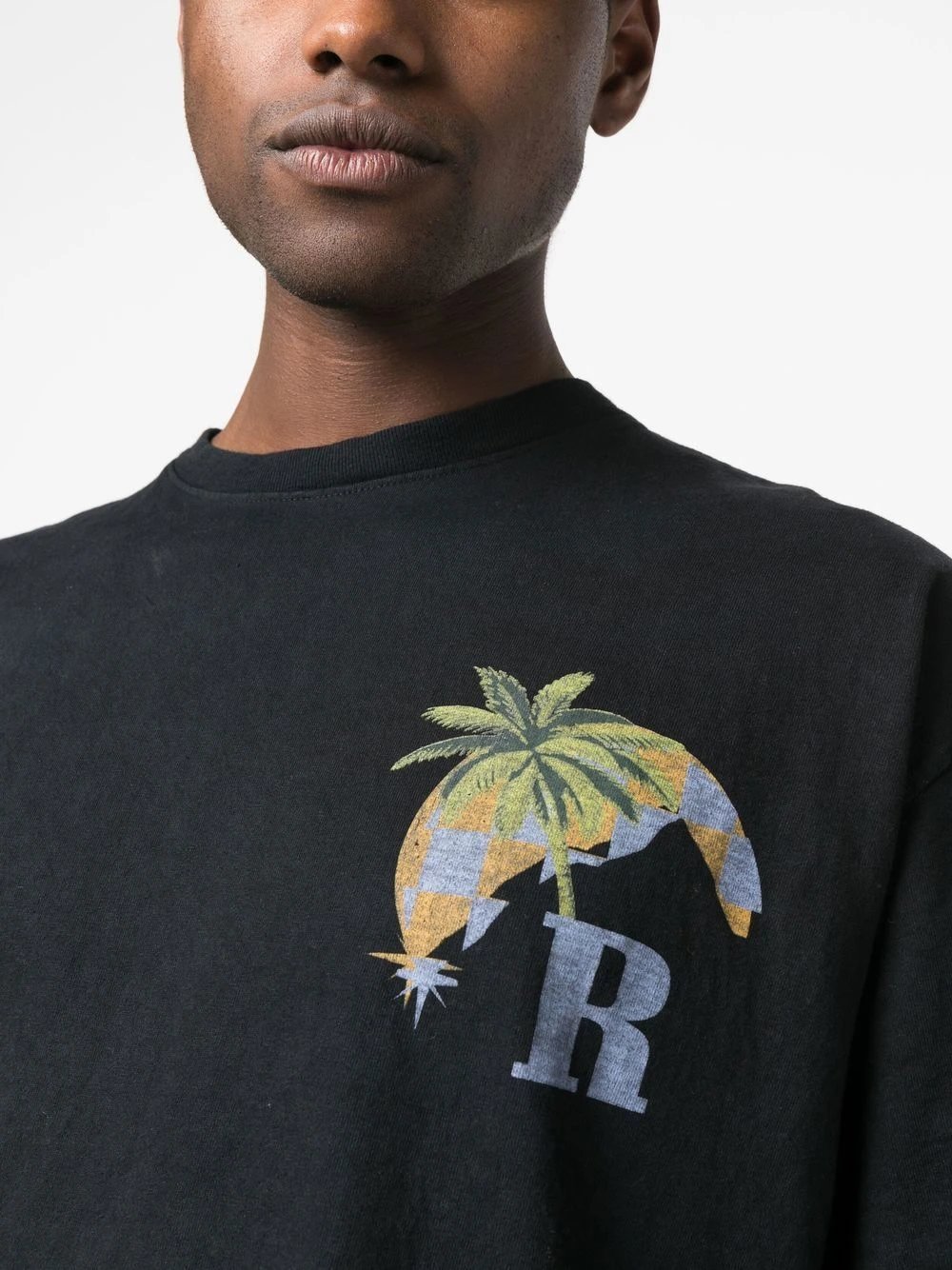 Rhude Sunset Palm Racing Tee Multicolor - Gallery Image 8 - Detailed View
