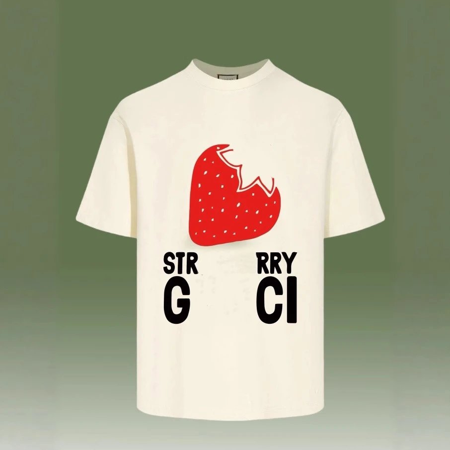 Classic Letter Print Cotton Unisex Tee Ecru - Gallery Image 4 - Detailed View