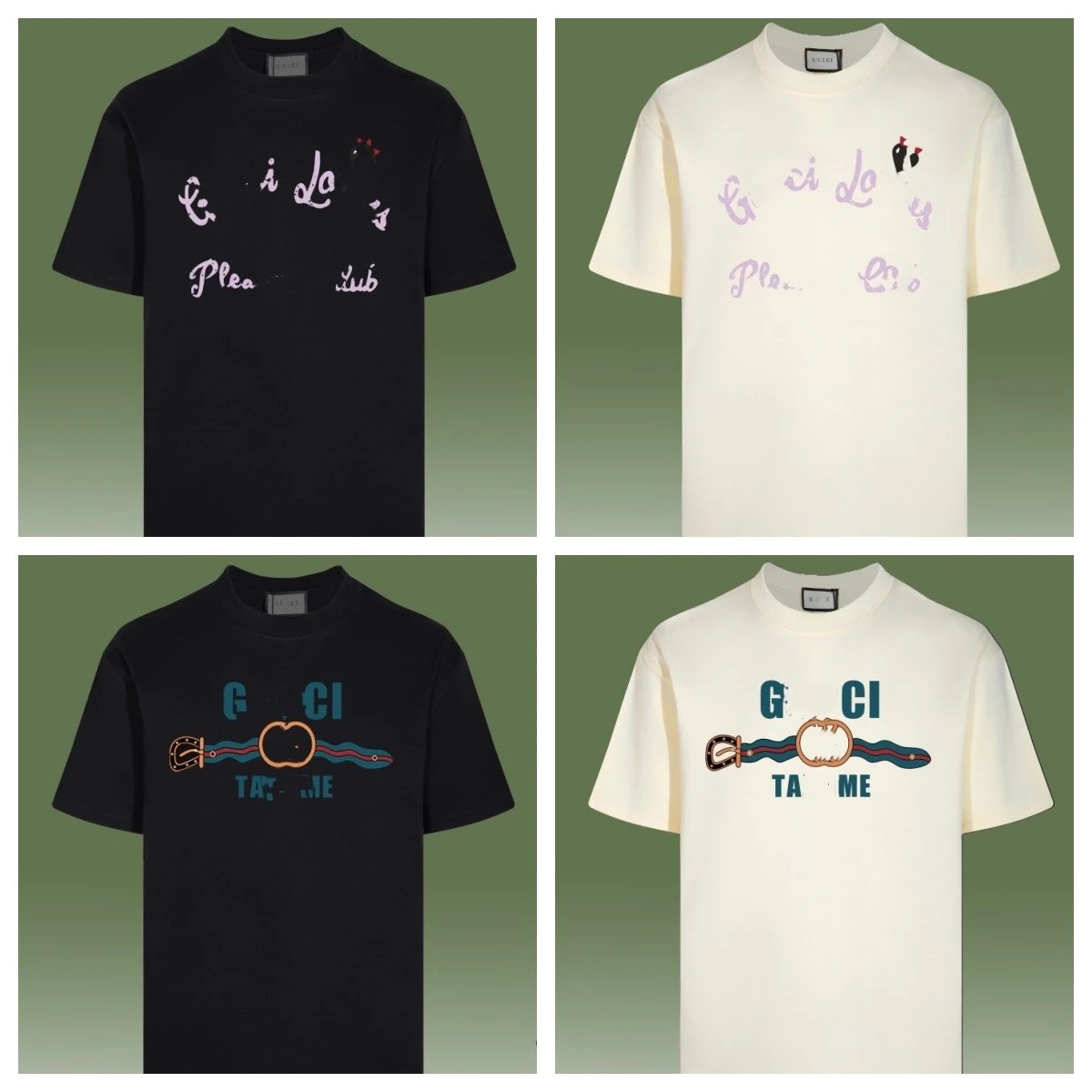 Classic Letter Print Cotton Unisex Tee Ecru - Gallery Image 10 - Detailed View