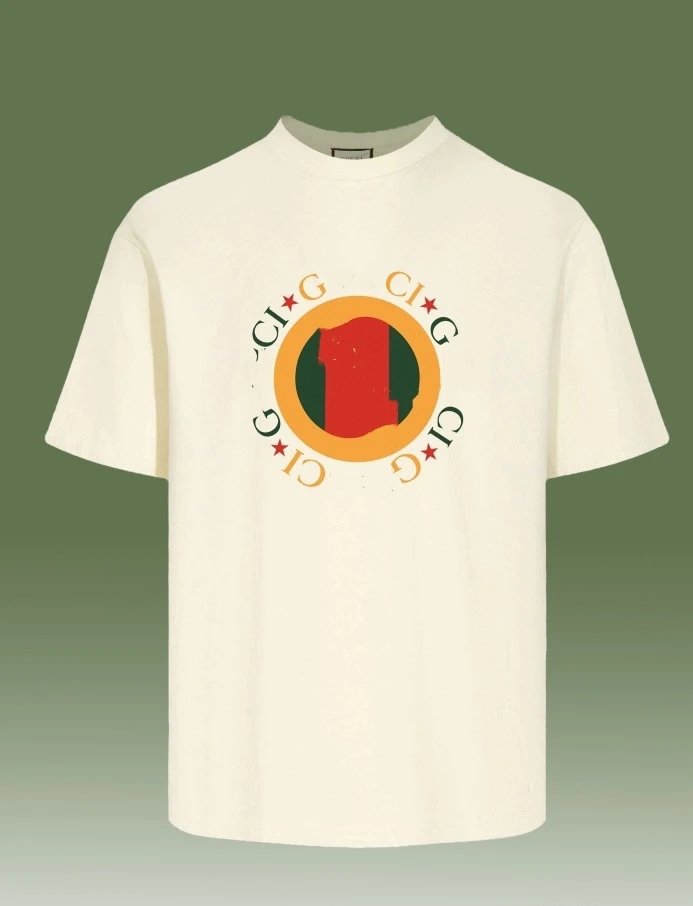 Casual Cotton Graphic Tee Unisex Ivory - Gucci - Cnfans - $26.77