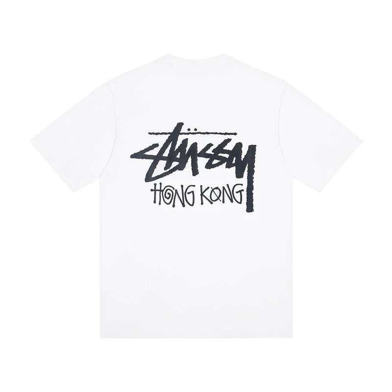 Casual Print Cotton Tee Unisex Top Snow White - Stussy - Cnfans - $19.35