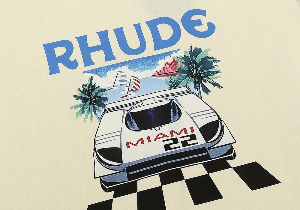 Rhude Racing Logo T-Shirt Multi - Gallery Image 9 - Detailed View