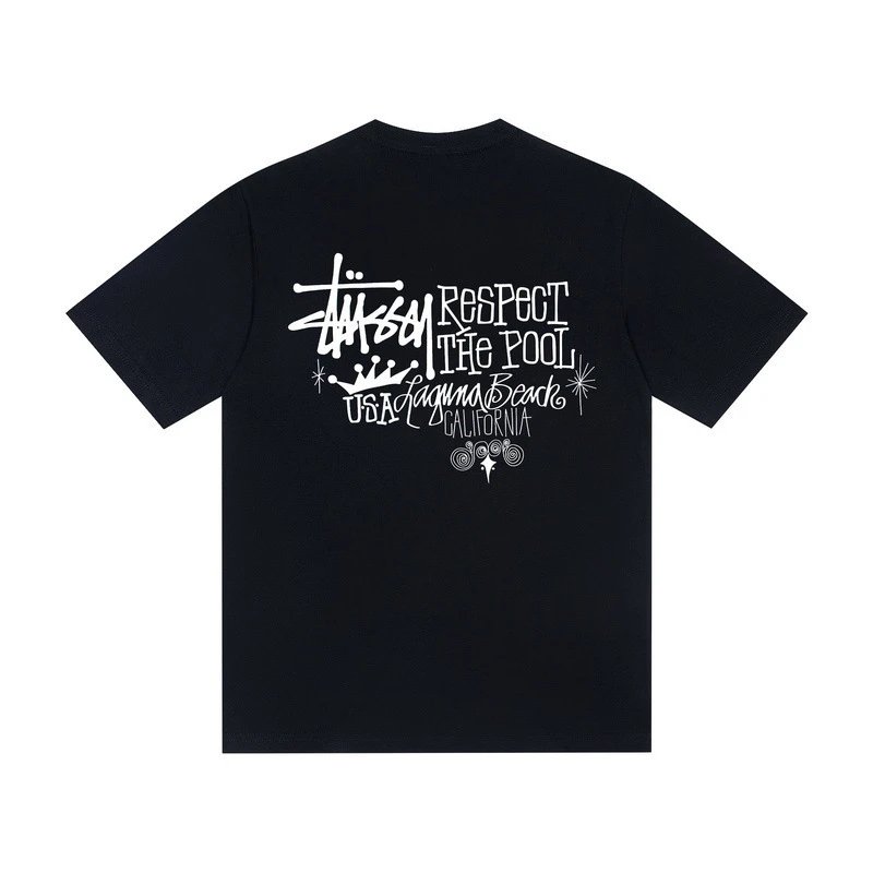 Street Cotton Tee Unisex Graphic T-Shirt Onyx - Stussy - Cnfans - $19.35